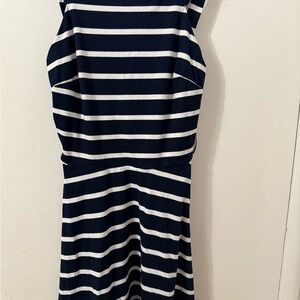 Navy and White Striped Dress
